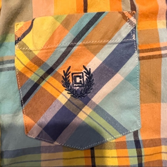 FUN, Brightly colored boy’s button down shirt by Chaps. - Picture 4 of 4